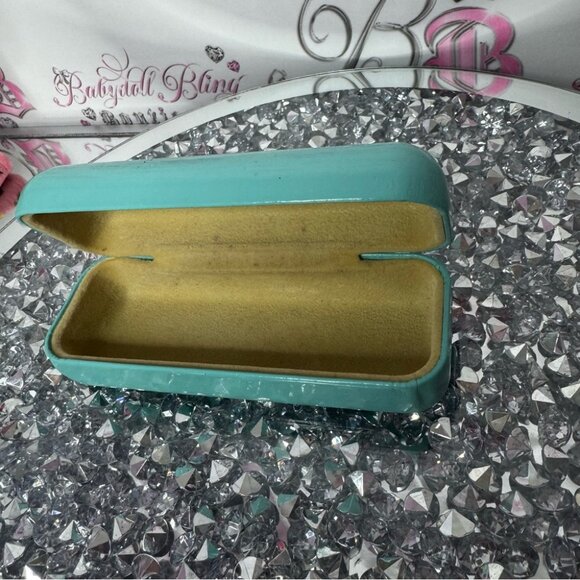 Tiffany & co glasses case sunglasses reading glasses blue turquoise cream inside - Picture 10 of 10